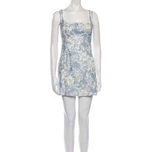 Reformation Linen Floral Print Mini Dress